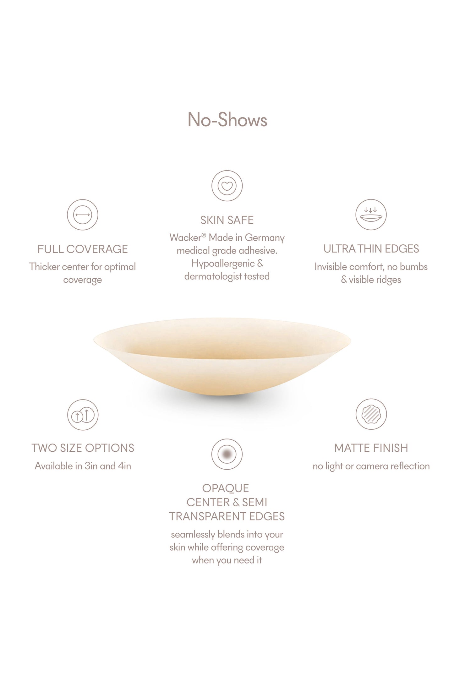 No-Show | Reusable Adhesive Nipple Covers: No 7 Bronze / 4in.