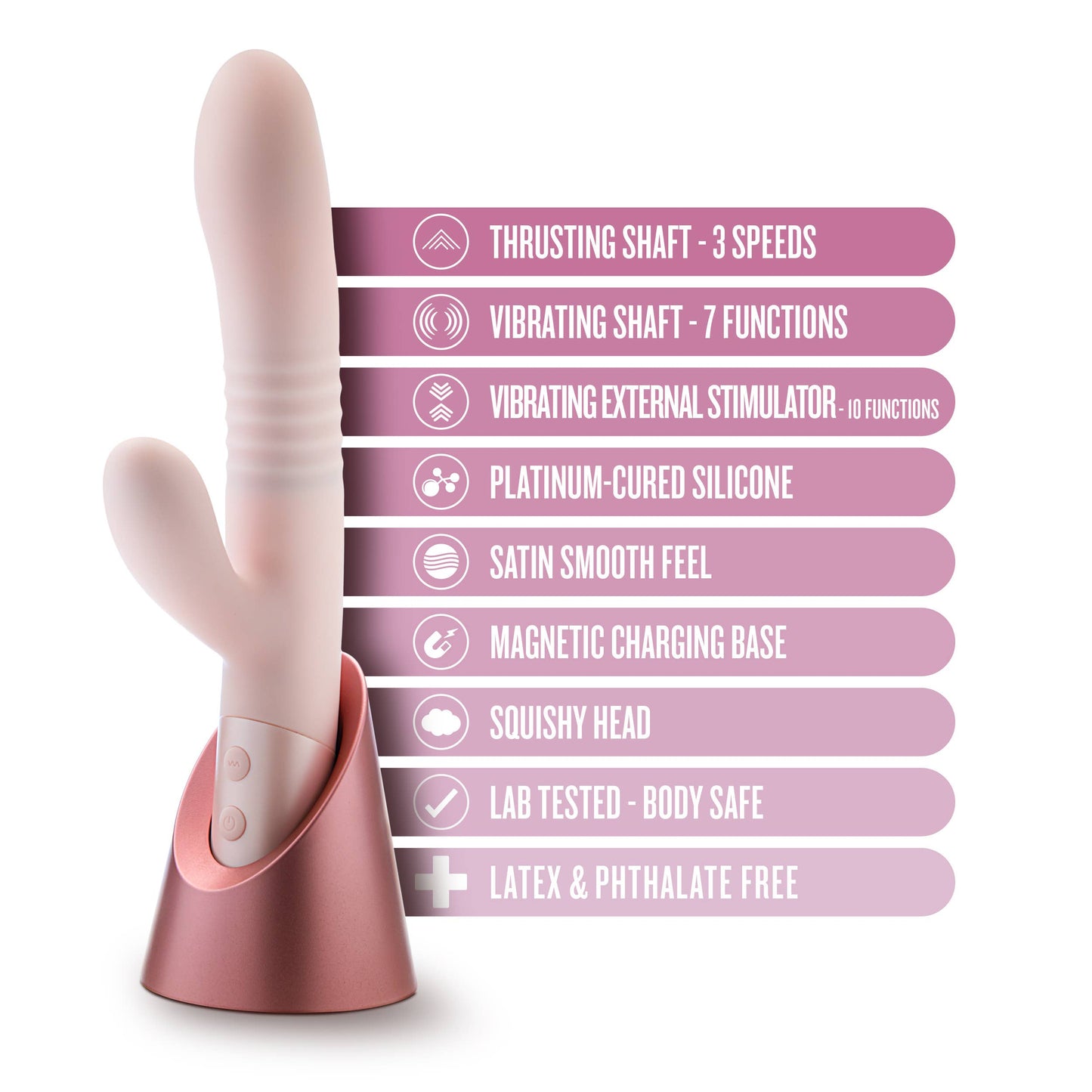 Blush - Fraya Silicone G Spot Rabbit Vibrator - Pink