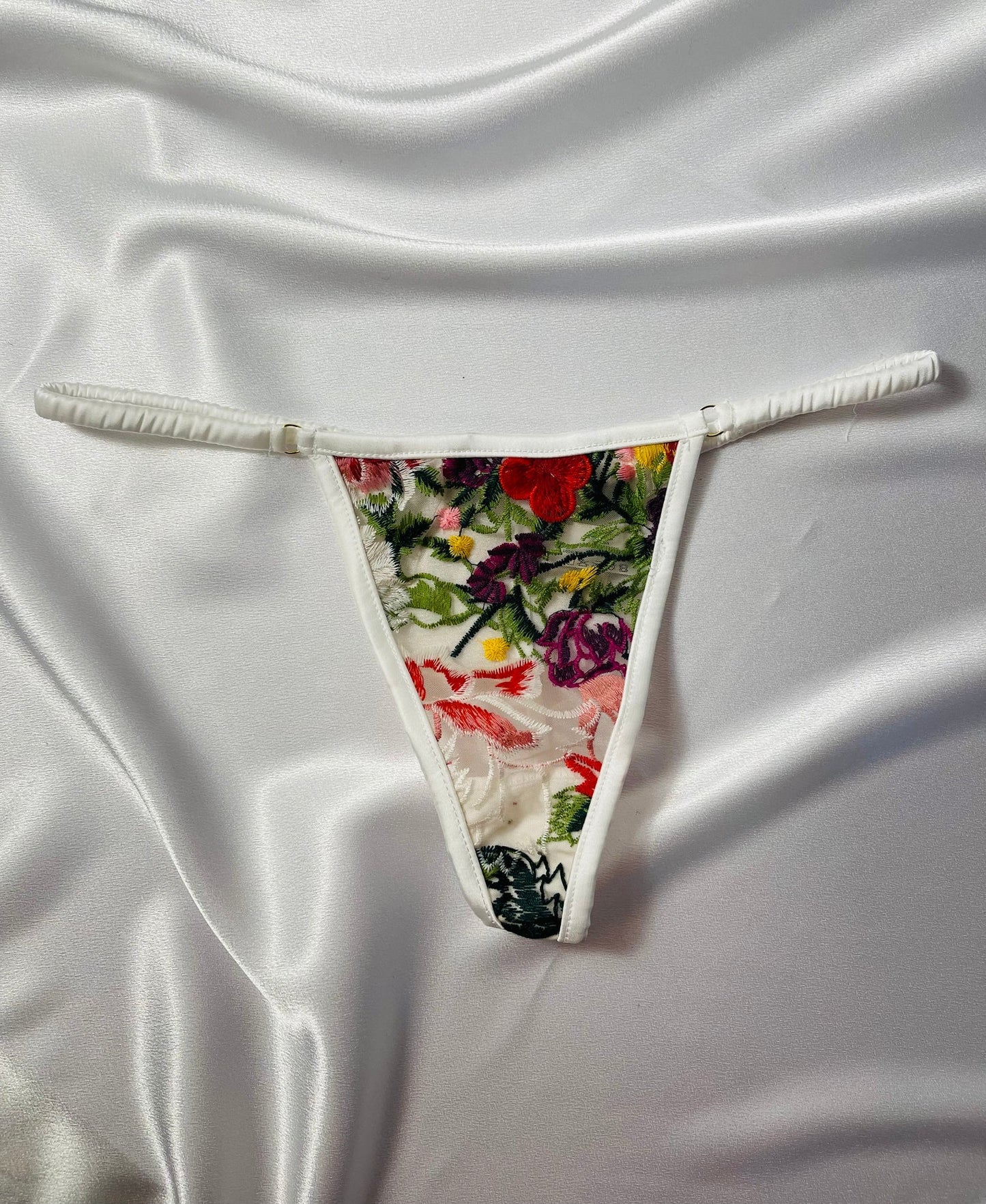 Embroidered Floral G-String