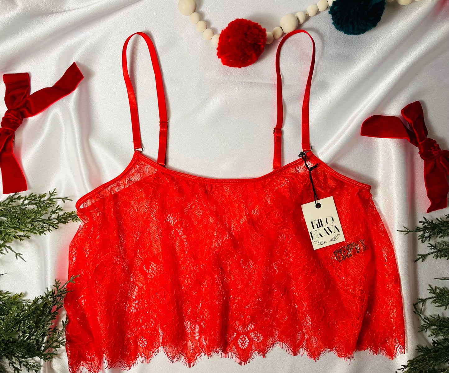 Lace Classic Red Crop Cami