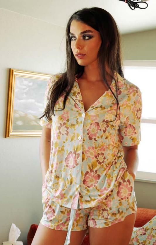 MODAL COLLECTION- PAINTED BLOOMS- SHORT PAJAMA SET