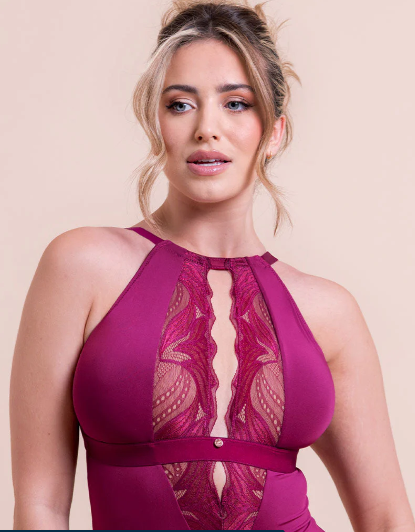 Berry Multiway Stretch Lace Bodysuit
