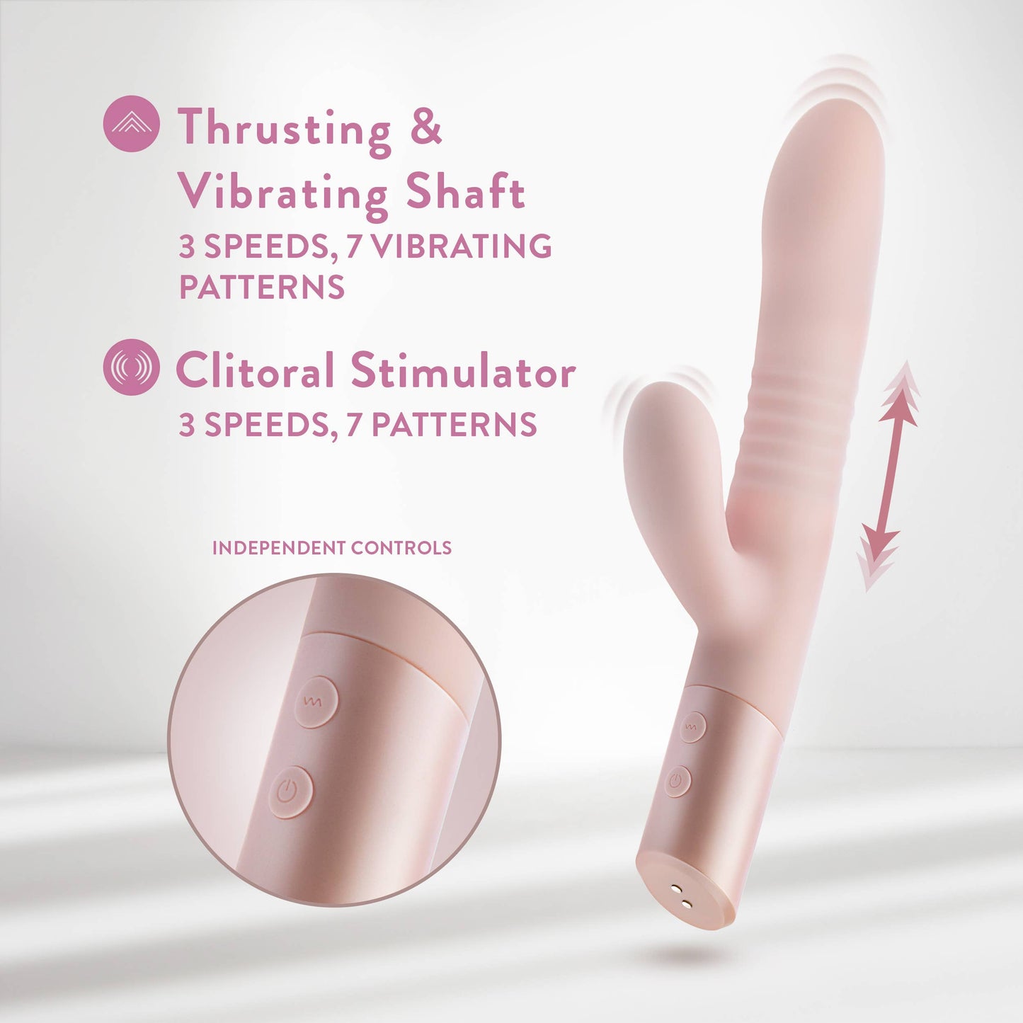 Blush - Fraya Silicone G Spot Rabbit Vibrator - Pink